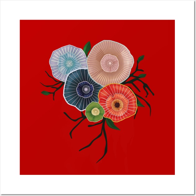 Abstract flower design Wall Art by Sybille